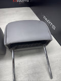 2001-2006 BMW E46 M3 Convertible Grey Rear Headrests Head Rests Pair OEM