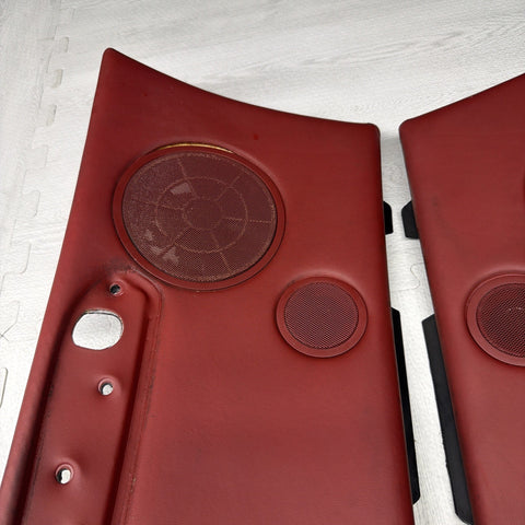 01-06 BMW E46 M3 Convertible Rear Left Right Door Cards Panels Trims Imola Red