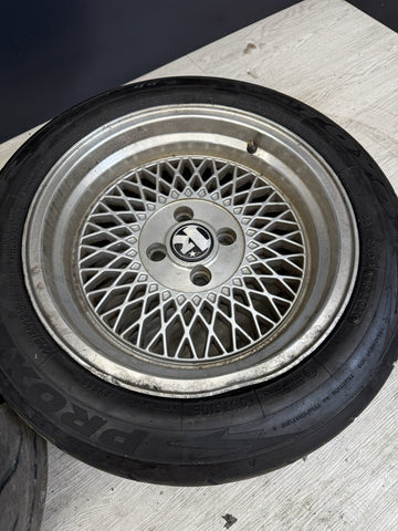 Set of 4 15x8 AVID1 AV18 4x100 25 Silver Machined Lip Wheel Rim 73.1