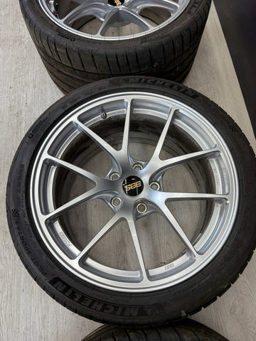 BBS JAPAN RI-A 18x9.5 ET23 18x10.5 ET37 Diamond Silver Set 16-21 BMW F87 M2