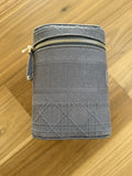 NEW Christian Dior Travel Oblique Embroidery Canvas Vanity Case Blue