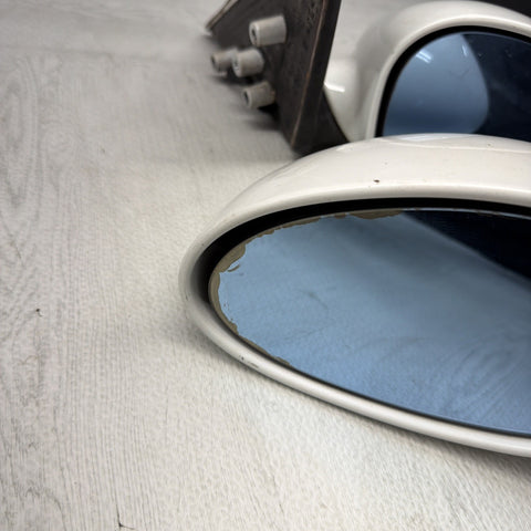 01-06 BMW E46 M3 Side View Door Mirrors Pair Alpine White *Notes*