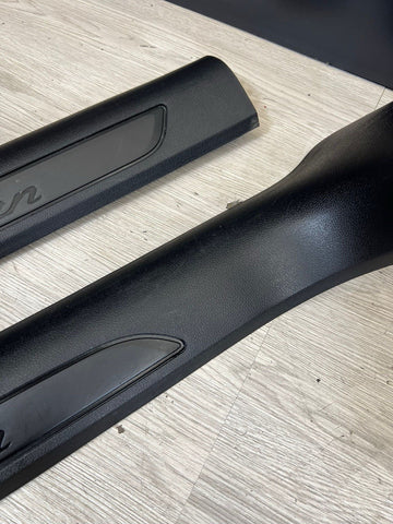 15-18 Porsche Macan Front Door Sills Scuff Plates Trims Covers Black