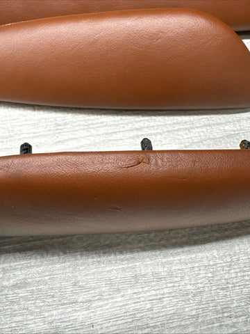 01-06 BMW E46 M3 Convertible Door Upper Arm Rest Armrest Pads Cinnamon *Damaged*