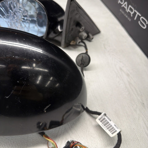 01-06 BMW E46 M3 Side View Door Mirrors Pair Jet Black *Notes*