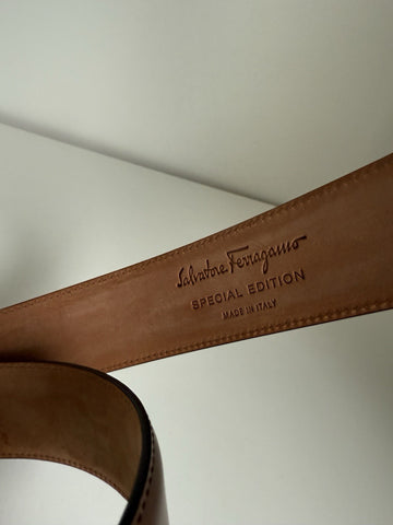 Salvatore Ferragamo Men's Brown Calf Leather Belt XL 67 8831/01