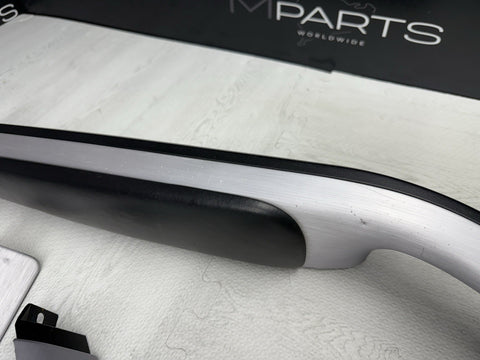 01-06 BMW E46 M3 Convertible Interior Armrests Trim Set Brushed Aluminum *Notes*