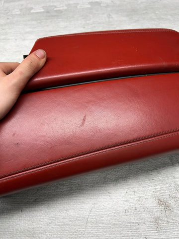 13-16 BMW F10 M5 FRONT CENTER CONSOLE ARMREST MERINO RED / SAKHIR ORANGE LEATHER