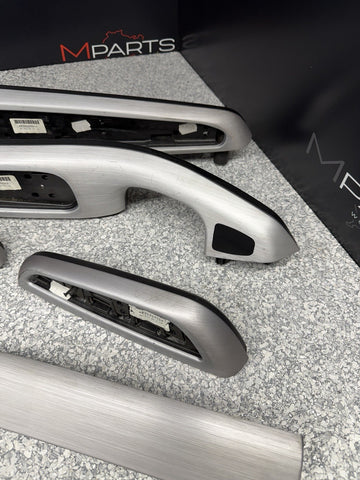 01-06 BMW E46 M3 Convertible Interior Armrests Trim Set Brushed Aluminum *Notes*