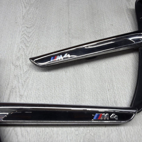 2014–2020 BMW M4 F82 F83 Left Right Fender Side Vent Grills OEM Chrome
