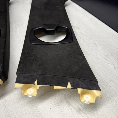 06-10 BMW E60 M5 Left Right Set B-Pillar Trim Panel Cover Alcantara OEM Used