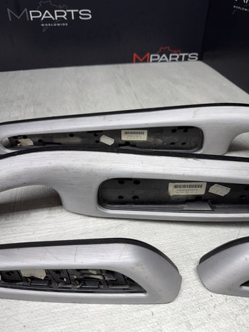 01-06 BMW E46 M3 Brushed Aluminum/Black Door Trim Armrests Front Rear *Notes*