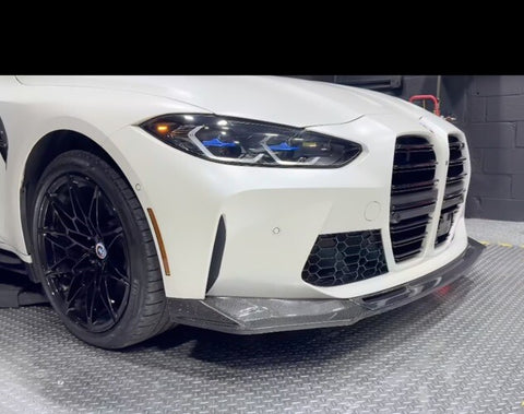 Carbon Fiber V Style Front Bumper Lip Spoiler For 2021-25 BMW G80 M3 G82 G83 M4