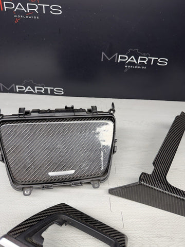 15-19 OEM BMW F12 LCI M6 Center Console Dash Vent Carbon FiberInterior Trim Set