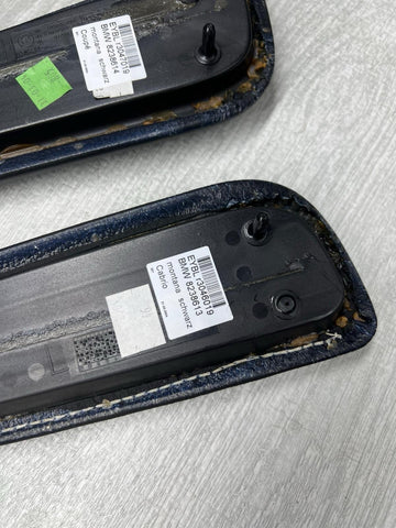 01-06 BMW E46 M3 Convertible Door Upper Arm Rest Armrest Pads Black Set