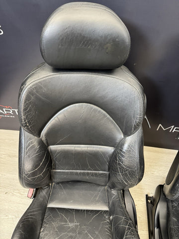 01-06 BMW E46 M3 Coupe Interior Front Seats Black heated Powered *Bent*