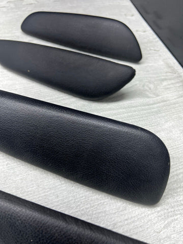 01-06 BMW E46 M3 Convertible Door Upper Arm Rest Armrest Pads Black Set