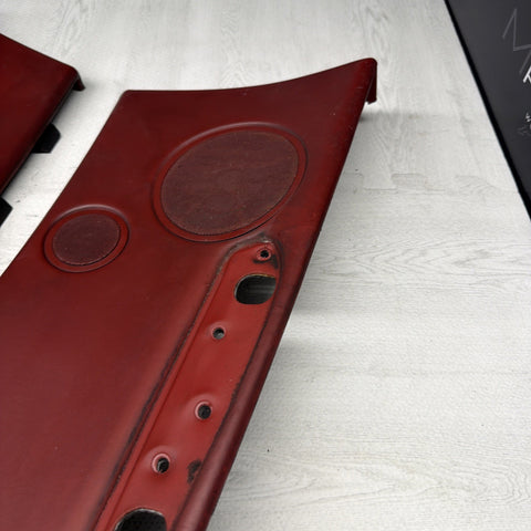 01-06 BMW E46 M3 Convertible Rear Left Right Door Cards Panels Trims Imola Red