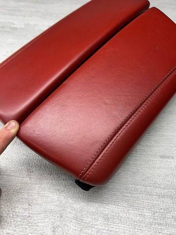 13-16 BMW F10 M5 FRONT CENTER CONSOLE ARMREST MERINO RED / SAKHIR ORANGE LEATHER