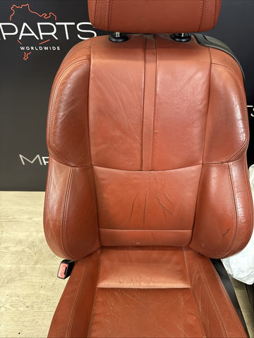 08-13 BMW E92 M3 Coupe Original Fox Red Interior Front Seats Pair *Notes*