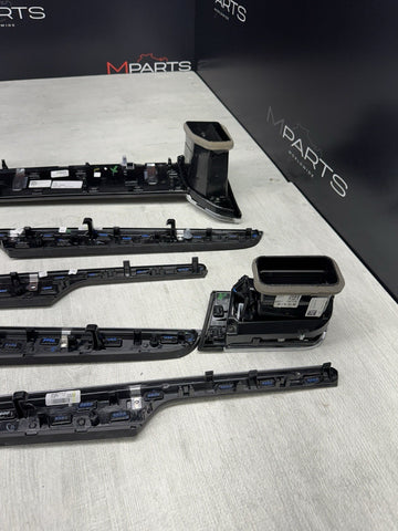 Porsche Macan 2018 BLACK PIANO Dash Dashboard Door Molding Panel Trim Set