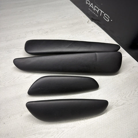 01-06 BMW E46 M3 Convertible Door Upper Arm Rest Armrest Pads Black