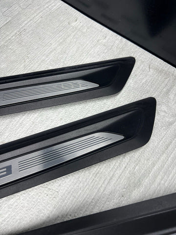 LBMW 15-18 F80 M3 SEDAN SCUFF PLATES DOOR SILLS TRIMS PANELS SET OEM
