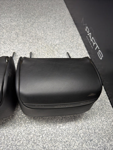 2001-2006 BMW E46 M3 Convertible Black Rear Headrests Head Rests Pair *Tab*