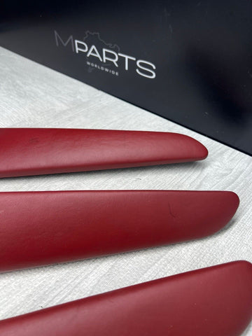 01-06 BMW E46 M3 Coupe Door Upper Arm Rest Armrest Pads Imola Red