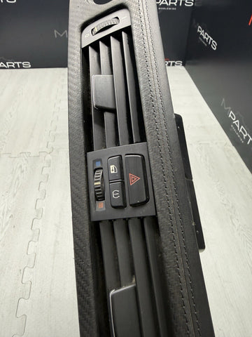 06-11 BMW E90 E92 E93 328 330 335 M3 DASH TRIM CARBON LEATHER 52850610 OEM