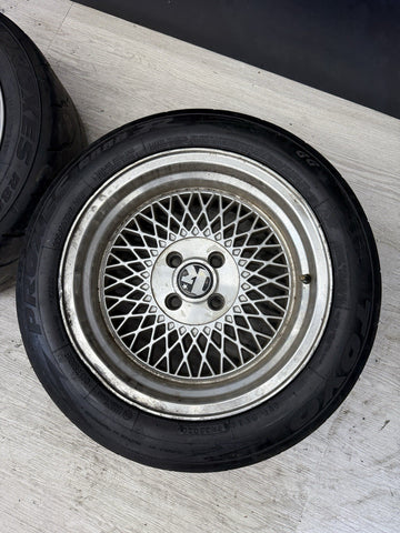 Set of 4 15x8 AVID1 AV18 4x100 25 Silver Machined Lip Wheel Rim 73.1