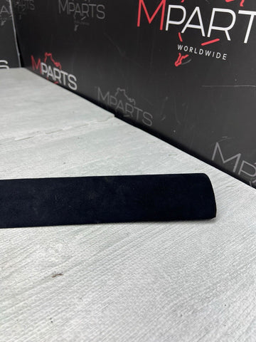 01-06 BMW E46 M3 Alcantara Black Center Dash Dashboard Trims 8196103 Set Of 3