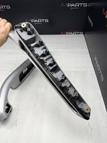 01-06 BMW E46 M3 Brushed Aluminum/Grey Door Trim Armrests Front