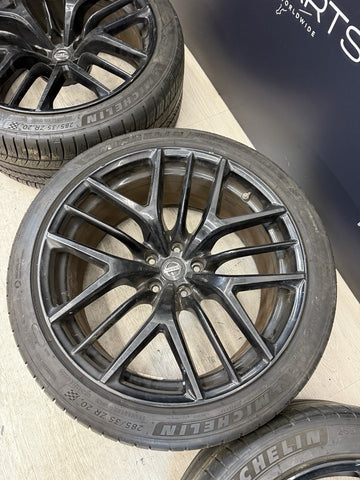 NISSAN GTR R35 FRONT & REAR SET ALLOY WHEELS RIMS BLACK OEM STAGGERED