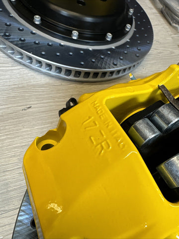 01-06 BMW E46 M3 BREMBO Big Brake Kit Yellow Calipers Rotors Set NEW Plug Play