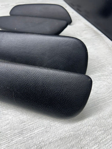 01-06 BMW E46 M3 Convertible Door Upper Arm Rest Armrest Pads Black Set