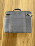NEW Christian Dior Travel Oblique Embroidery Canvas Vanity Case Blue