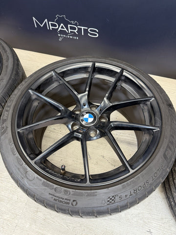 OEM 15-20 BMW F80 F82 F83 F87 M2 M3 M4 CS Wheels Rims Genuine Style 763M Black