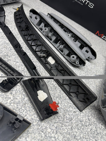 01-06 BMW E46 M3 Coupe Interior Armrests Trim Set Brushed Aluminum *4 Tabs