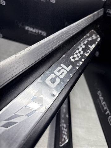 BMW E46 M3 CSL OEM Kick Scuff Plates Door Sills 8204114 8204113