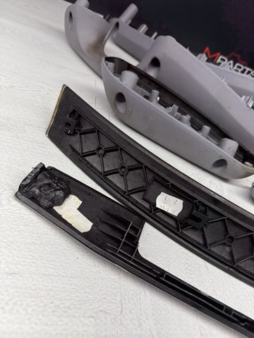 01-06 BMW E46 M3 Convertible Interior Armrests Trim Set Brushed Aluminum *Tabs