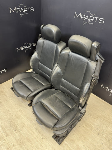 01-06 BMW E46 M3 Convertible Interior Front Non Heated Seats Black *Notes*