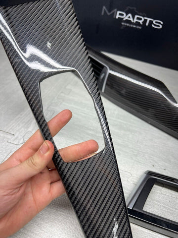 15-20 BMW F80 M3 F82 M4 Carbon Fiber Interior Console Vent Trim Set OEM