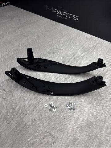 NEW 15-20 BMW F82 F83 M4 FRONT DOOR PANEL PULL HANDLE COVERS INSERTS BLACK PAIR