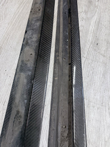 3D DESIGN Carbon Fiber Rocker Panel Side Skirt Extensions 15-18 BMW F80 M3 Sedan