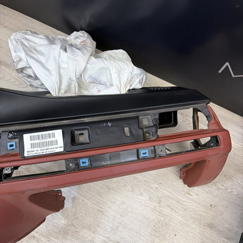 08-13 BMW E90 E92 E93 M3 Extended Fox Red Leather Dashboard *Notes*