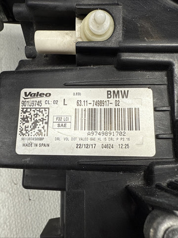 18-20 BMW 4 Series F32 F36 F80 F82 F83 M3 M4 LCI LED Headlights OEM 7498917