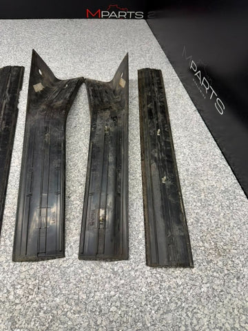 92-98 BMW E36 M3 S52 Sedan Four Door Sills Plates Cover Plastic BLACK OEM *NOTE*