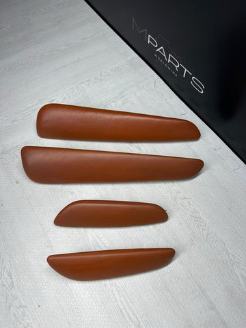 01-06 BMW E46 M3 Convertible Door Upper Arm Rest Armrest Pads Cinnamon