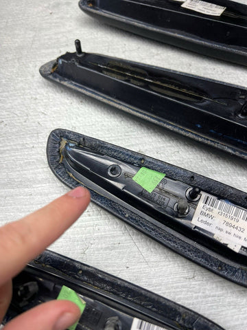 01-06 BMW E46 M3 Convertible Door Arm Rest Armrest Pads Black *4 Broken Tabs
